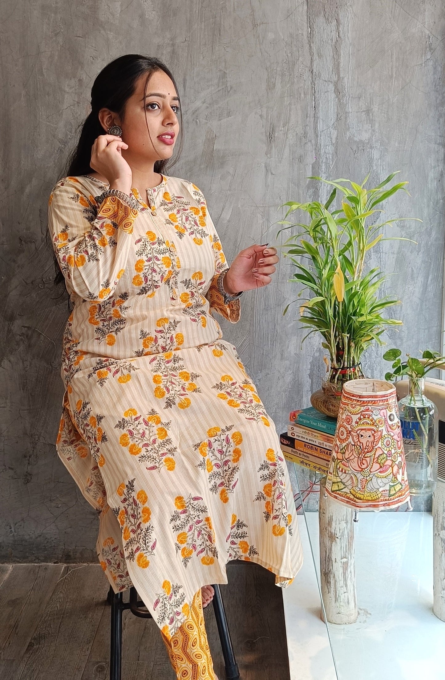 Light Yellow Floral Co-ord Set