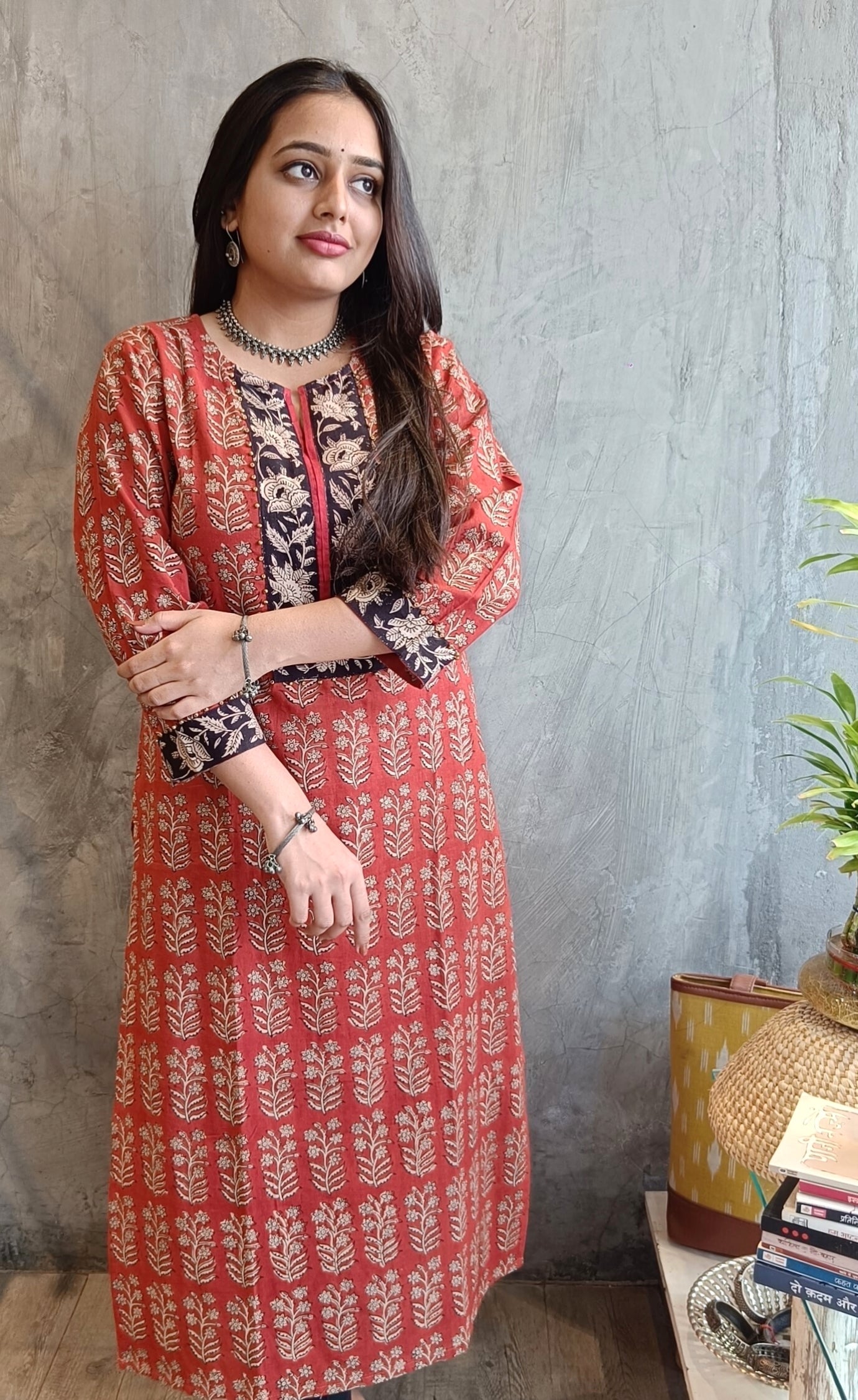 Rust Bagru Block Print Kurti