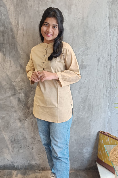 Beige Color Premium Cotton Top
