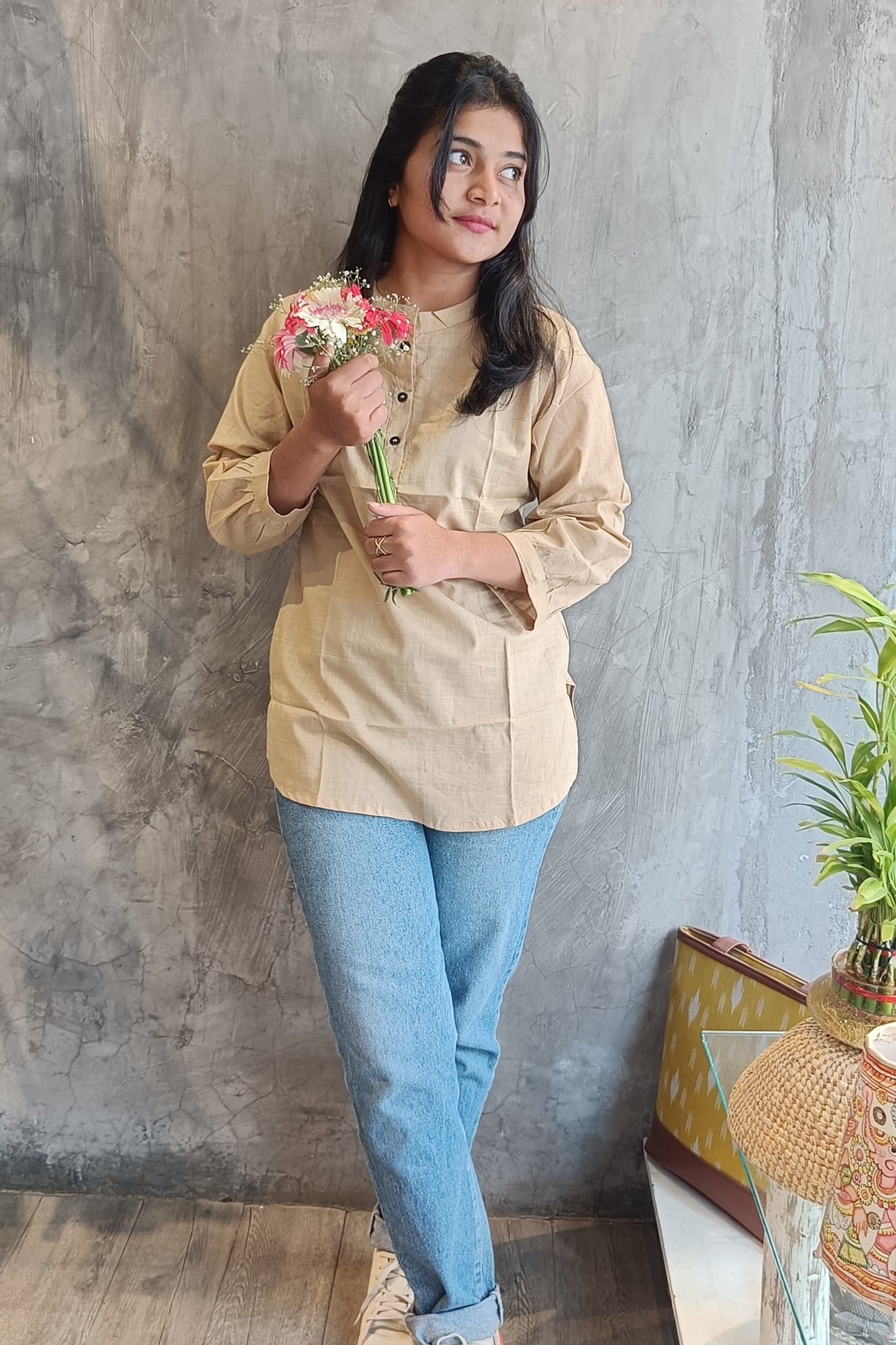 Beige Color Premium Cotton Top
