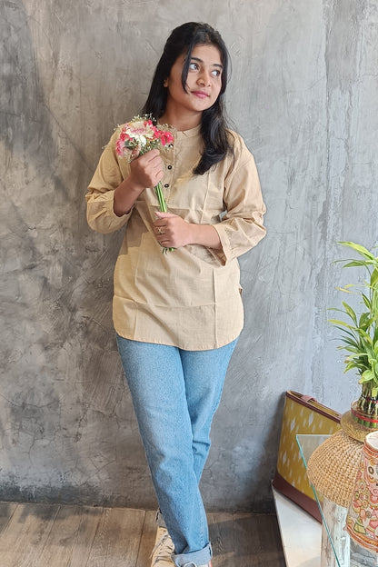 Beige Color Premium Cotton Top