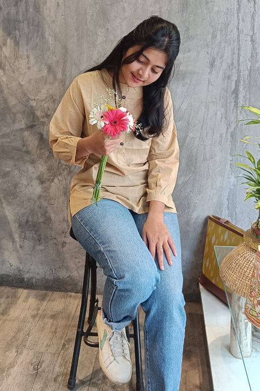 Beige Color Premium Cotton Top