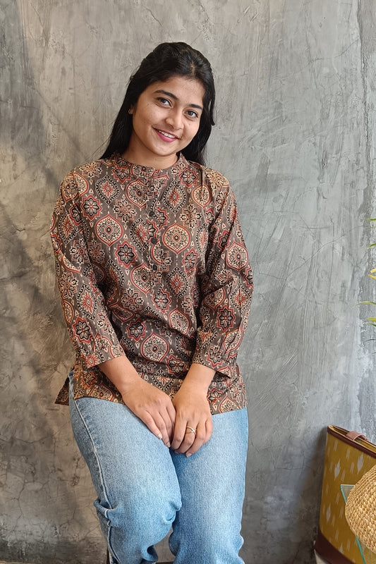 Ajrakh Print Short Top