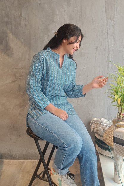 lining Indigo Shots Top