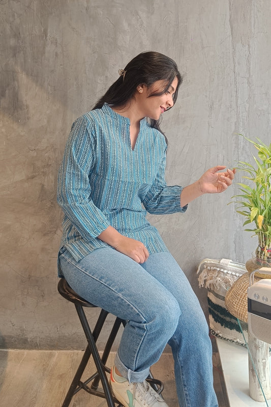 lining Indigo Shots Top