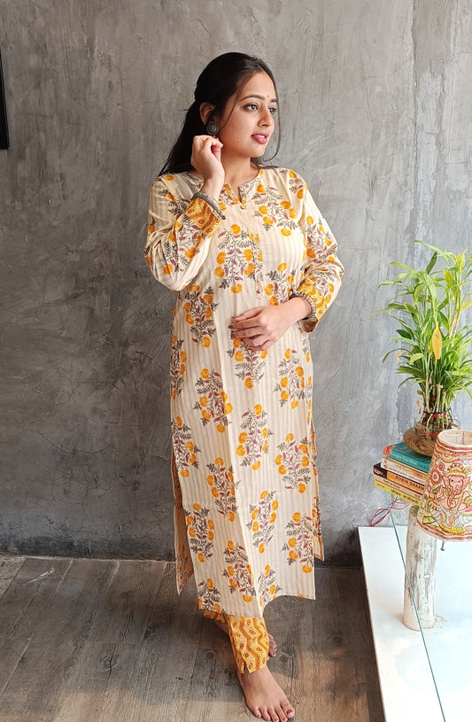 Light Yellow Floral Co-ord Set