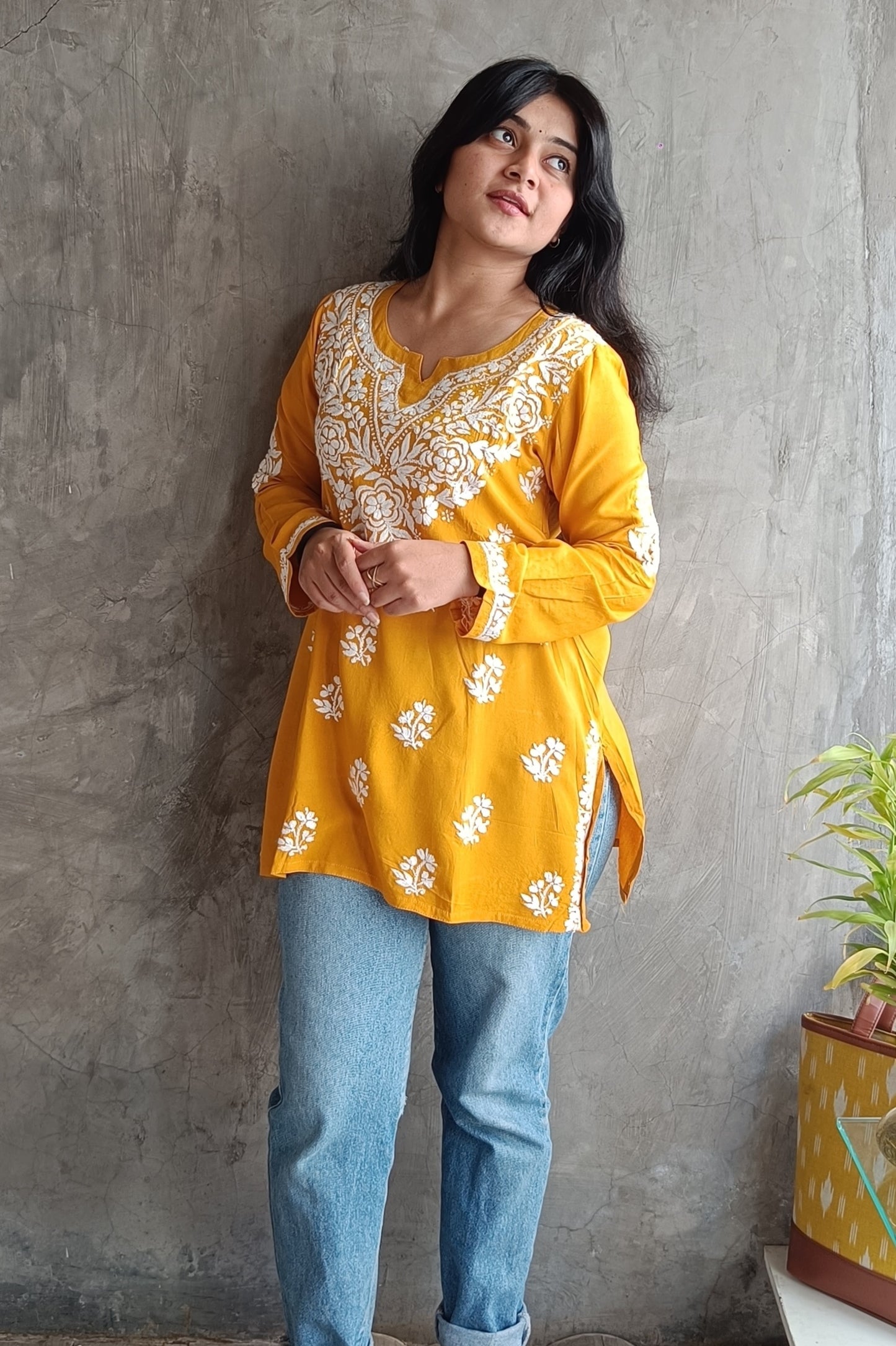Mustered Yellow Short Top