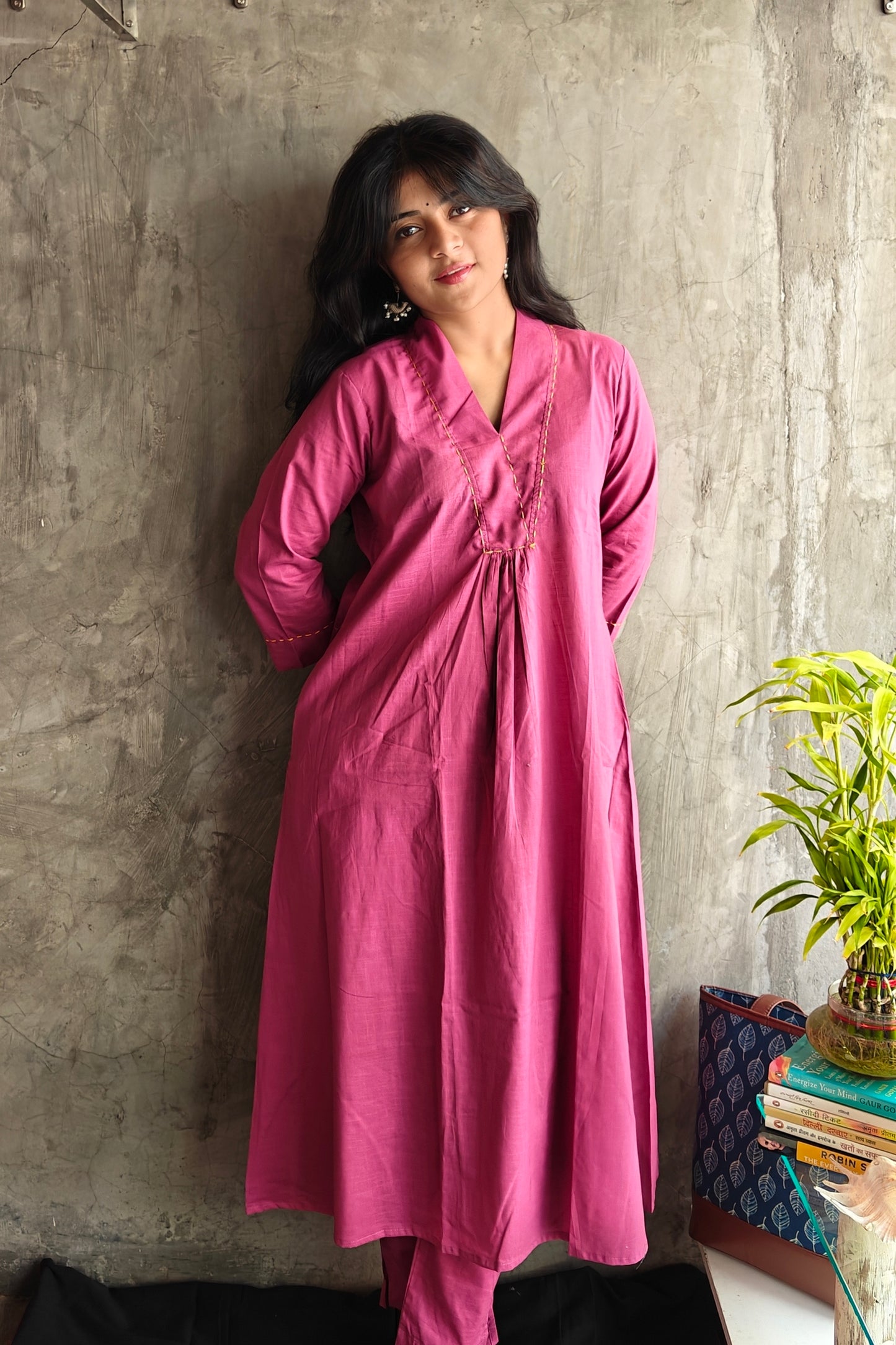 Old Rose Cotton Co-ord Set
