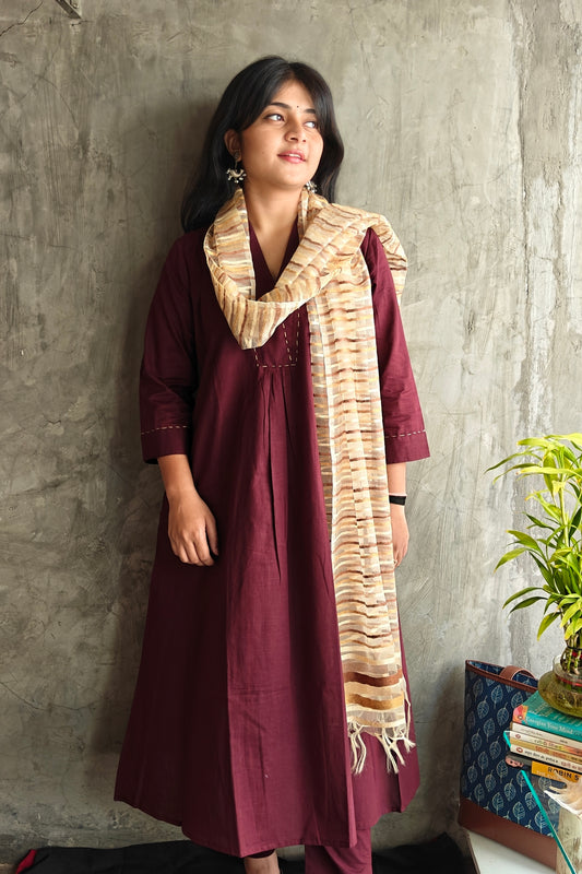 Deep Wine Cotton Co-ord Set