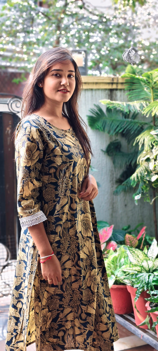 Blue cotton floral co-ord set