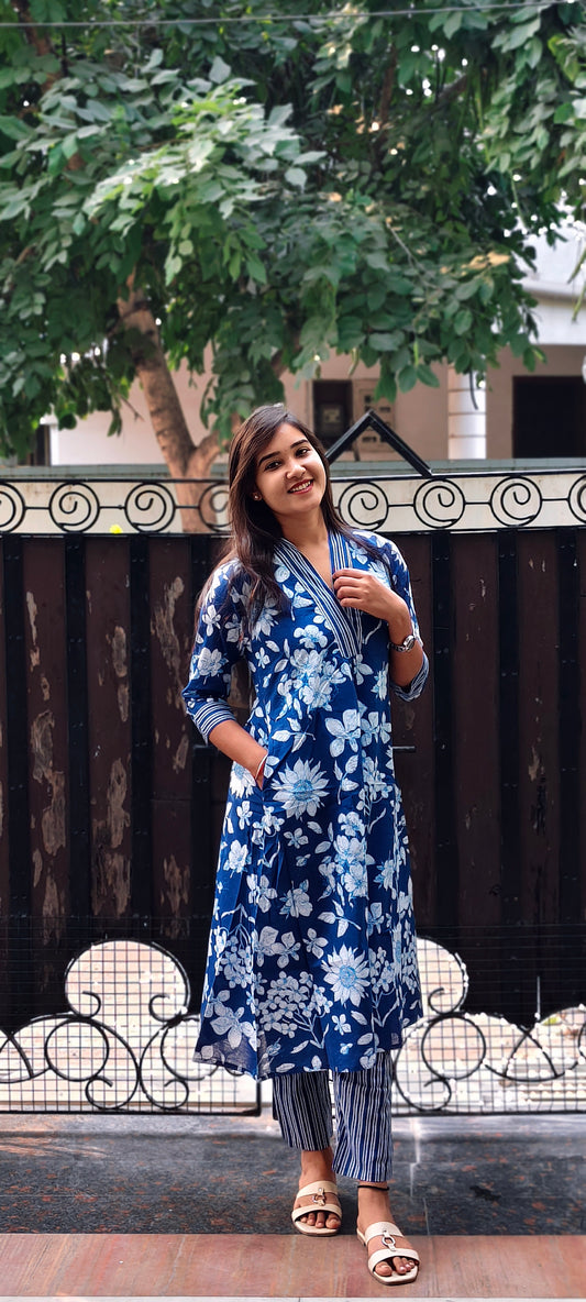 indigo Cotton Co-ord Set